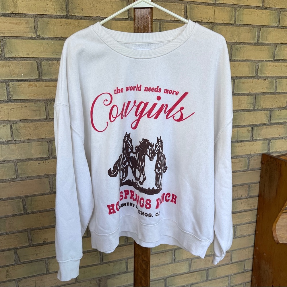 Cowgirls White Graphic Sweatshirt